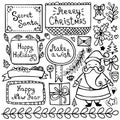 Set of cute hand drawn Christmas elements Royalty Free Stock Photo